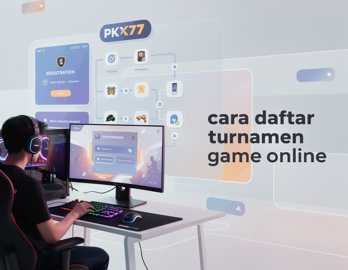 Ilustrasi cara daftar turnamen game online untuk turnamen game online pkx77 dengan bracket dan room match